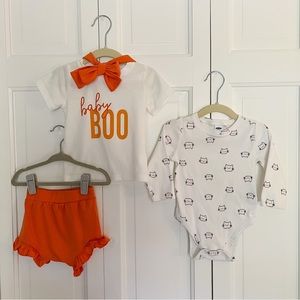 6 - 12 Month Baby Boo Halloween Outfit Set